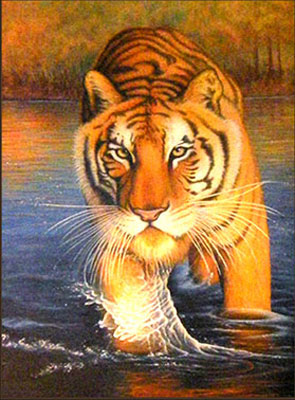Malerei-Tierbilde-Tiger